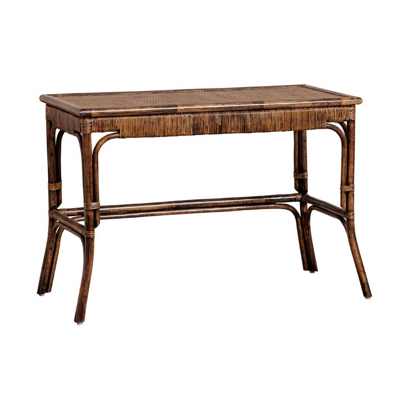 Bureau console en rotin foncé 115x53x76 cm Veracruz  - 1