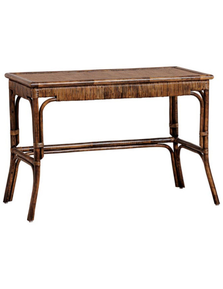 Bureau console en rotin foncé 115x53x76 cm Veracruz  - 1