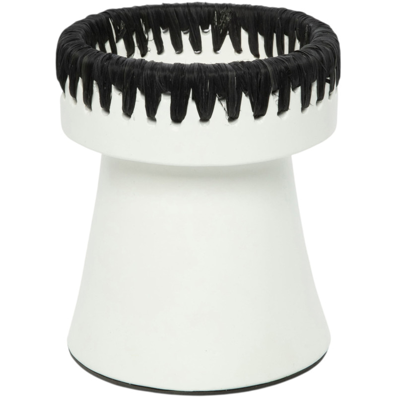 Bougeoir en terre cuite blanc noir 13x13x16 cm The Pretty Bazar Bizar - 1