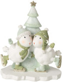Figurine moutons de Noël avec sapin blanc vert 11x6,5x13,5 cm Nivalka