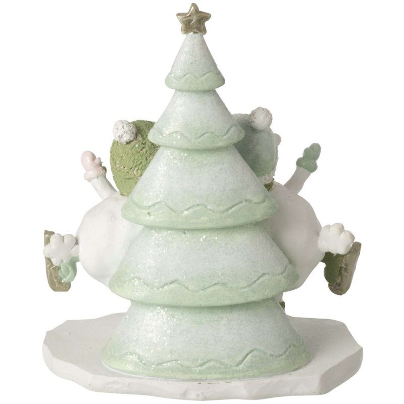 Figurine moutons de Noël avec sapin blanc vert 11x6,5x13,5 cm Nivalka J-Line - 3