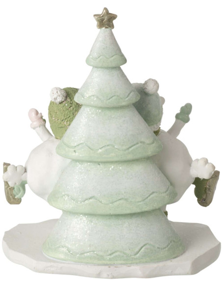 Figurine moutons de Noël avec sapin blanc vert 11x6,5x13,5 cm Nivalka J-Line - 3