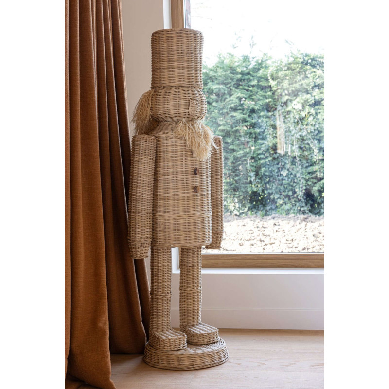 Casse-noisette décoratif Noël en rotin et sisal naturel 148 cm Sigtuna J-Line - 2