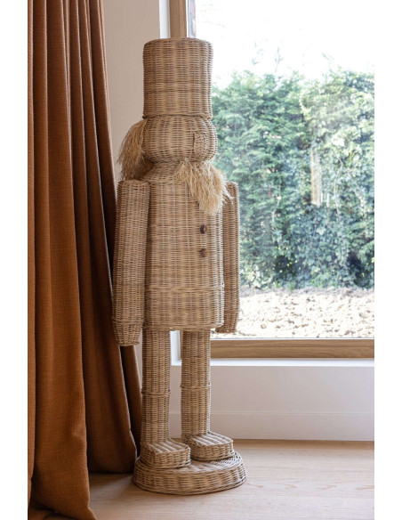Casse-noisette décoratif Noël en rotin et sisal naturel 148 cm Sigtuna J-Line - 2
