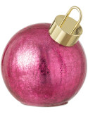 Boule de Noël LED en verre rose foncé 15x15x17,5 cm Noevira