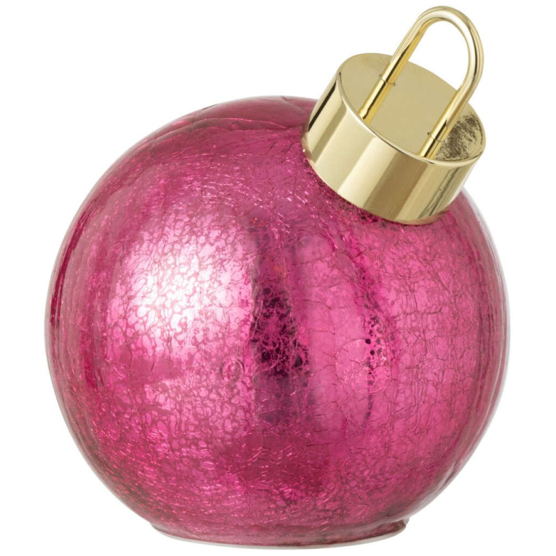Boule de Noël LED en verre rose foncé 15x15x17,5 cm Noevira J-Line - 1