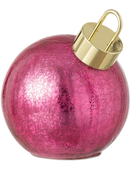 Boule de Noël LED en verre rose foncé 15x15x17,5 cm Noevira J-Line - 1