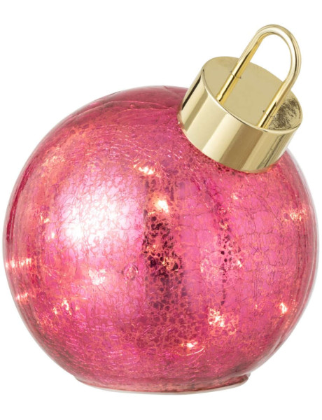 Boule de Noël LED en verre rose foncé 15x15x17,5 cm Noevira J-Line - 2