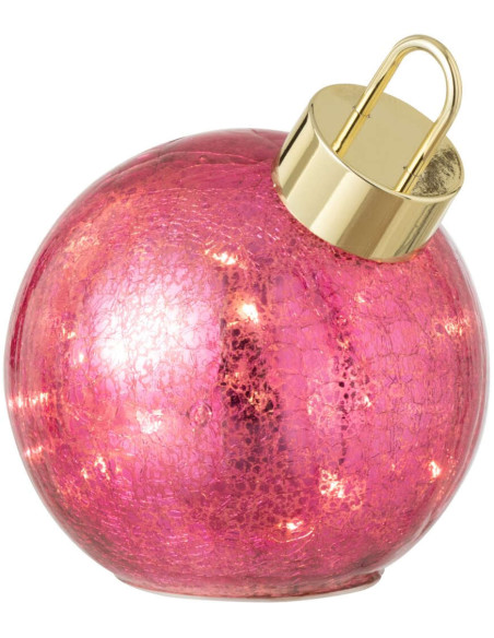 Boule de Noël LED en verre rose foncé 15x15x17,5 cm Noevira J-Line - 2