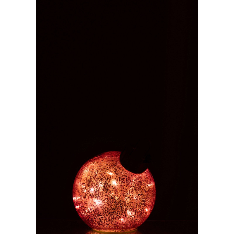Boule de Noël LED en verre rose foncé 15x15x17,5 cm Noevira J-Line - 3