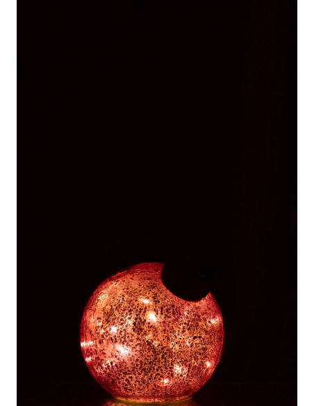Boule de Noël LED en verre rose foncé 15x15x17,5 cm Noevira J-Line - 3