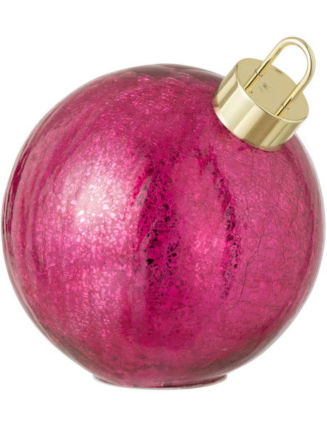 Boule de Noël LED en verre rose foncé 20x20x22 cm Noevira J-Line - 1