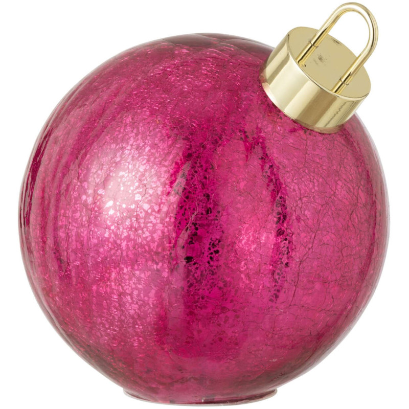 Boule de Noël LED en verre rose foncé 20x20x22 cm Noevira J-Line - 1