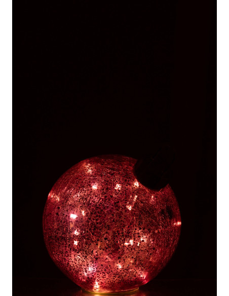 Boule de Noël LED en verre rose foncé 20x20x22 cm Noevira J-Line - 3