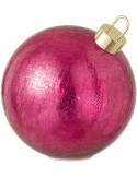 Grande boule de Noël LED en verre rose foncé 25x25x26 cm Noevira