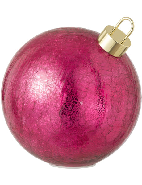 Grande boule de Noël LED en verre rose foncé 25x25x26 cm Noevira J-Line - 1
