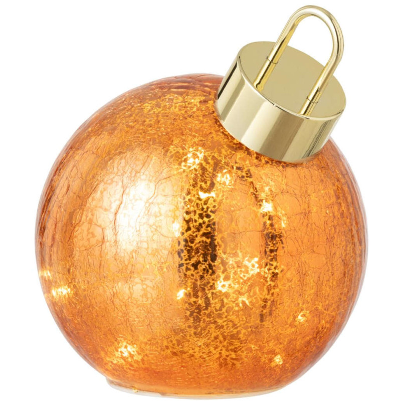 Boule de Noël LED en verre orange 15x15x17,5 cm Noevira J-Line - 2