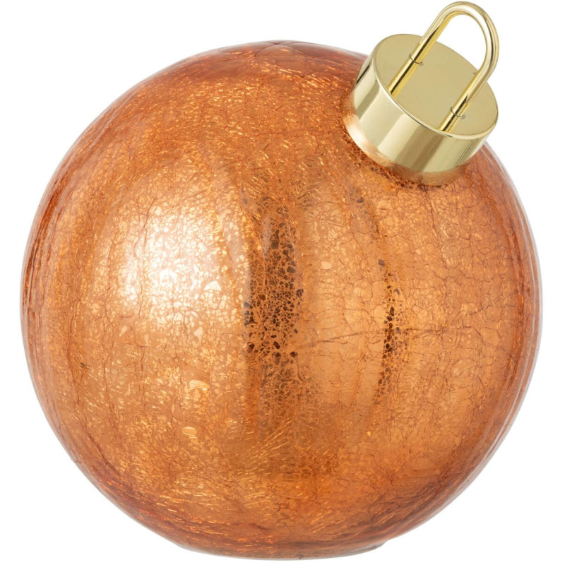 Boule de Noël LED en verre orange 20x20x22 cm Noevira J-Line - 1