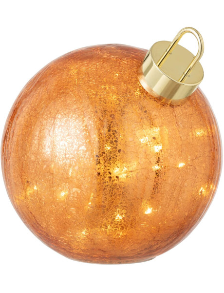 Boule de Noël LED en verre orange 20x20x22 cm Noevira J-Line - 2