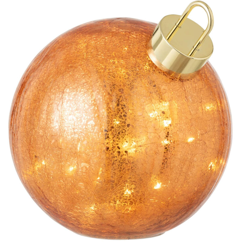 Boule de Noël LED en verre orange 20x20x22 cm Noevira J-Line - 2