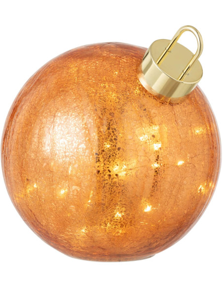 Boule de Noël LED en verre orange 20x20x22 cm Noevira J-Line - 2