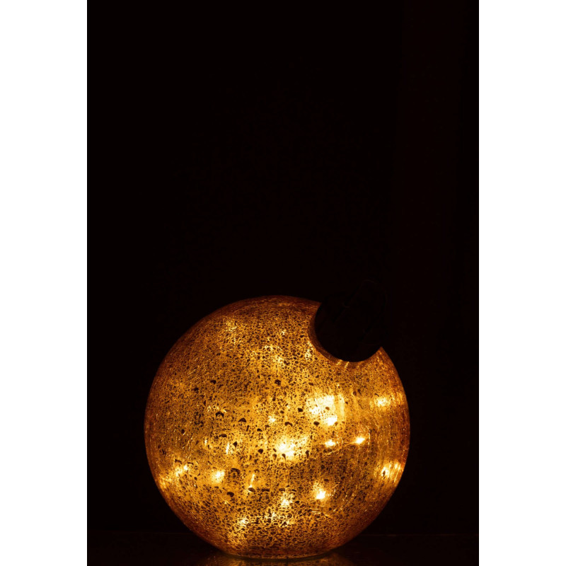 Boule de Noël LED en verre orange 20x20x22 cm Noevira J-Line - 3