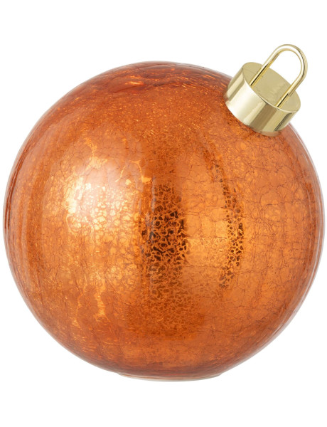 Grande boule de Noël LED en verre orange 25x25x26 cm Noevira J-Line - 1