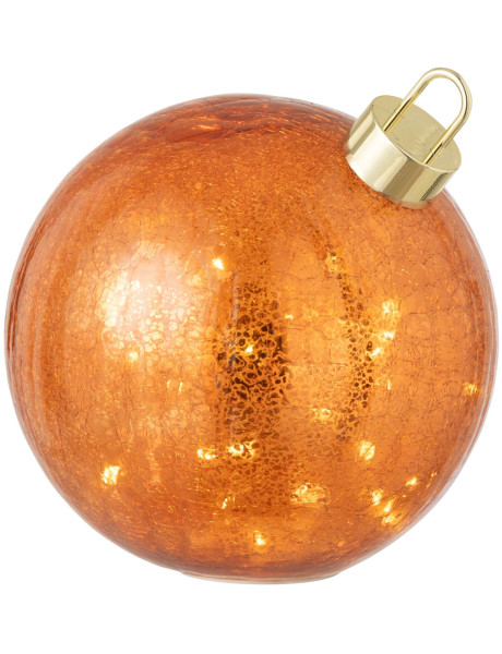 Grande boule de Noël LED en verre orange 25x25x26 cm Noevira J-Line - 2