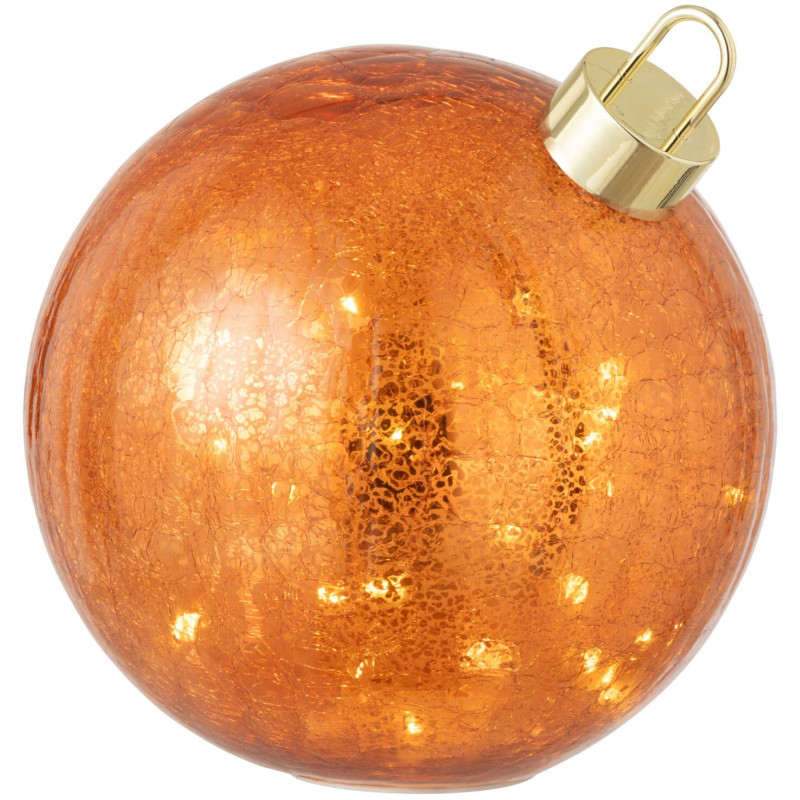 Grande boule de Noël LED en verre orange 25x25x26 cm Noevira J-Line - 2