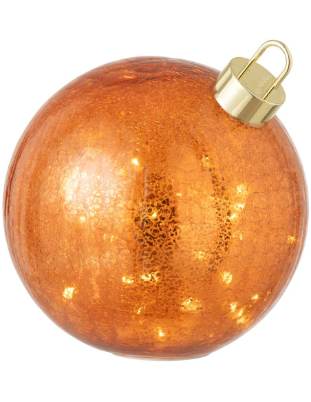 Grande boule de Noël LED en verre orange 25x25x26 cm Noevira J-Line - 2