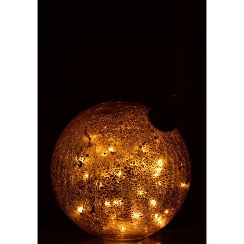 Grande boule de Noël LED en verre orange 25x25x26 cm Noevira J-Line - 3