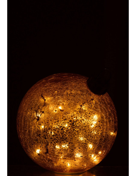 Grande boule de Noël LED en verre orange 25x25x26 cm Noevira J-Line - 3