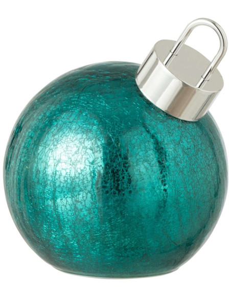 Boule de Noël LED en verre turquoise 15x15x17,5 cm Noevira J-Line - 1