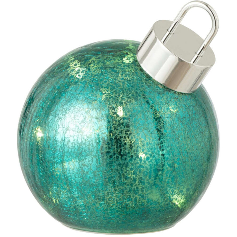 Boule de Noël LED en verre turquoise 15x15x17,5 cm Noevira J-Line - 3