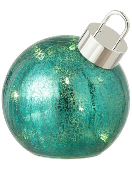 Boule de Noël LED en verre turquoise 15x15x17,5 cm Noevira J-Line - 3