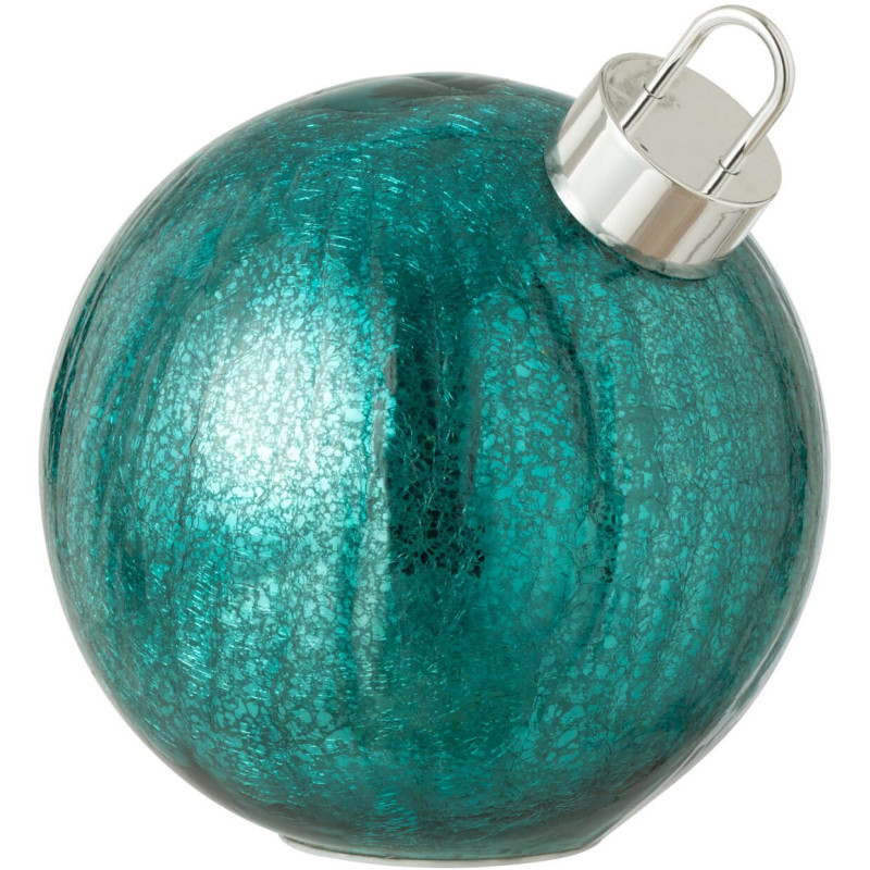 Boule de Noël LED en verre turquoise 20x20x22 cm Noevira J-Line - 1