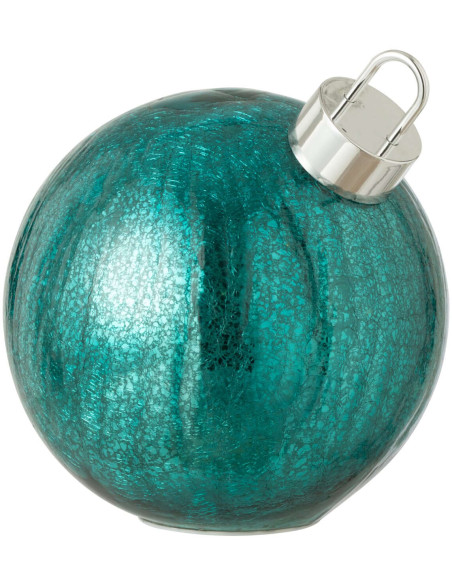 Boule de Noël LED en verre turquoise 20x20x22 cm Noevira J-Line - 1