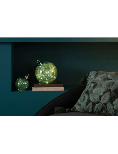 Boule de Noël LED en verre turquoise 20x20x22 cm Noevira J-Line - 2