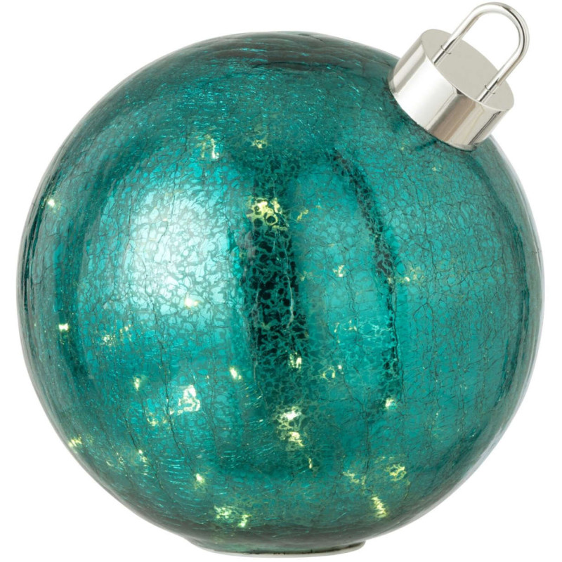 Grande boule de Noël LED en verre turquoise 25x25x26 cm Noevira J-Line - 3
