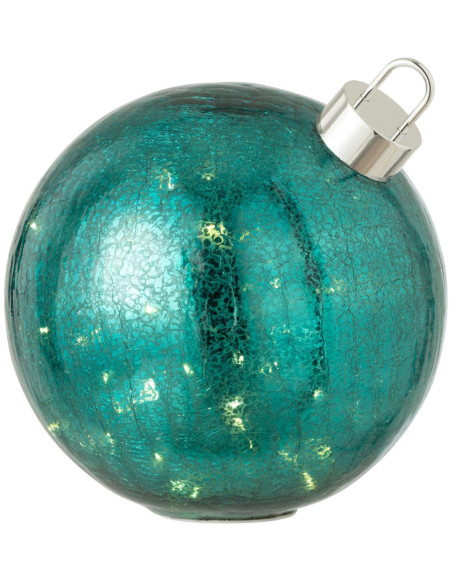 Grande boule de Noël LED en verre turquoise 25x25x26 cm Noevira J-Line - 3