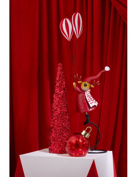 Boule de Noël LED en verre rouge 15 cm Noevira J-Line - 2
