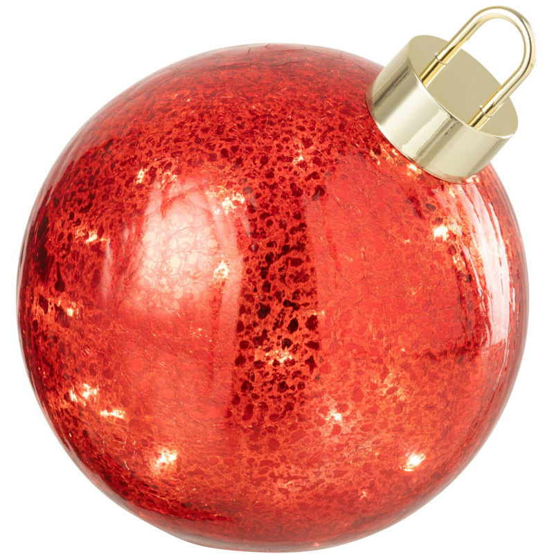 Boule de Noël LED en verre rouge 20 cm Noevira J-Line - 3