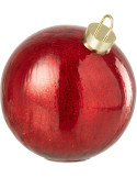 Boule de Noël LED en verre rouge 25 cm Noevira