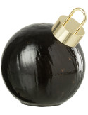 Boule de Noël LED en verre noir 15 cm Noevira