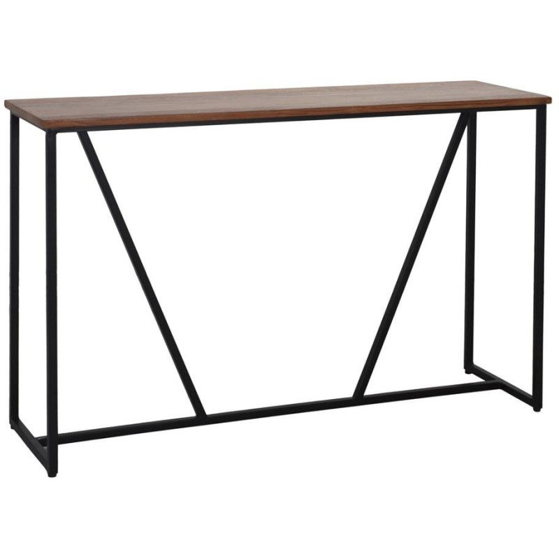 Console d’entrée industrielle en teck massif et métal noir 129x38x81 cm Tervain  - 1