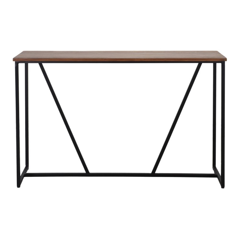 Console d’entrée industrielle en teck massif et métal noir 129x38x81 cm Tervain  - 2