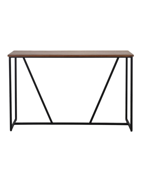 Console d’entrée industrielle en teck massif et métal noir 129x38x81 cm Tervain  - 2
