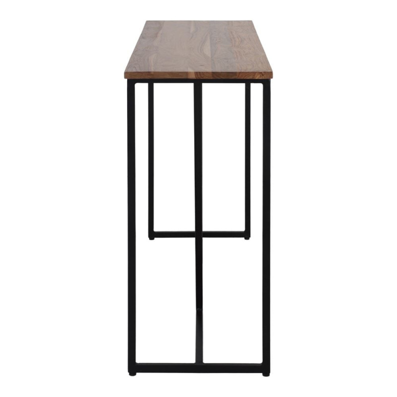 Console d’entrée industrielle en teck massif et métal noir 129x38x81 cm Tervain  - 3