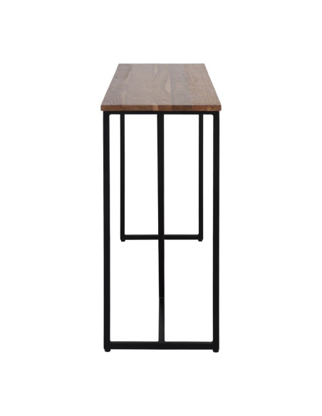 Console d’entrée industrielle en teck massif et métal noir 129x38x81 cm Tervain  - 3