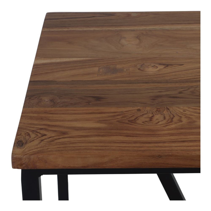 Console d’entrée industrielle en teck massif et métal noir 129x38x81 cm Tervain  - 4